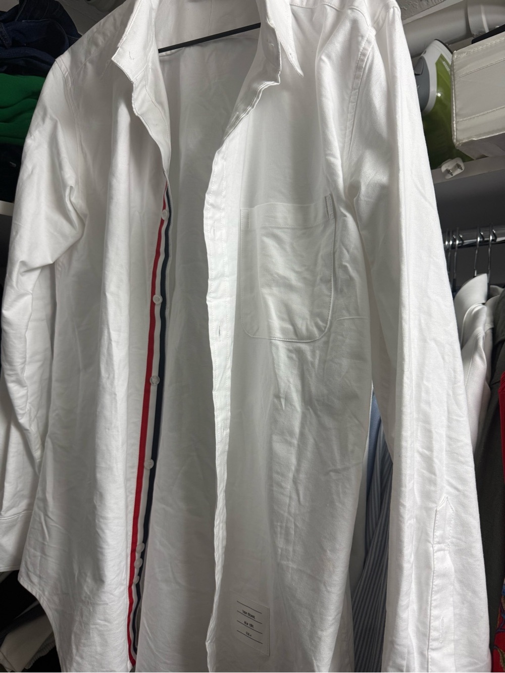Thom Browne White Cotton Button-Up Shirt